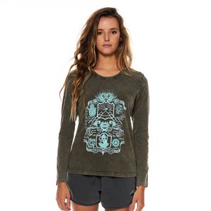 Camiseta baby look manga longa feminina outdoor edition clean mormaii