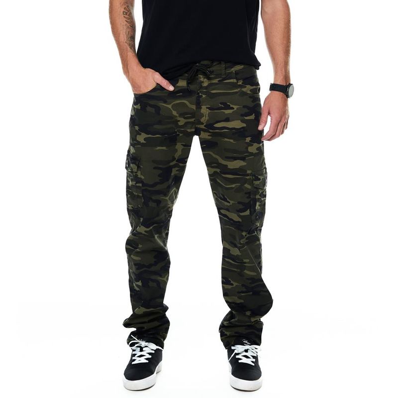 Calça de sarja camuflada 2024 masculina