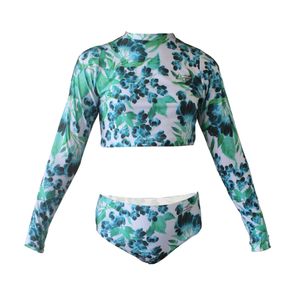 Conjunto cropped manga longa e sunkini infantil dry smart Mormaii