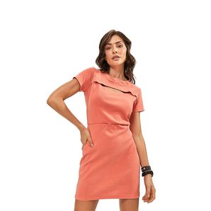Vestido curto com decote vazado Mormaii