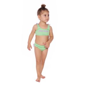 Biquíni tam 1 a 3 anos bebê top com laço e calcinha Mormaii
