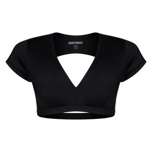 Top cropped feminino manga beach sports Mormaii