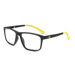 Armação Receituário infantil Mormaii drop preto fosco amarelo