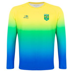 Camiseta manga longa masculina degradê time brasil mormaii