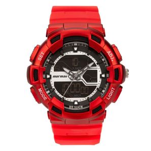 Relógio mormaii masculino action vermelho- mo0935/8r