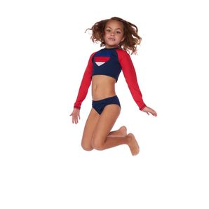 Cropped infantil proteção solar uv50+ e calcinha Mormaii