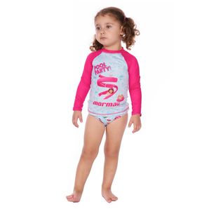 Conjunto 1/3 anos bebê blusa proteção uv50+ calcinha Mormaii