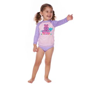 Conjunto 1/3 anos bebê blusa proteção uv50+ calcinha Mormaii