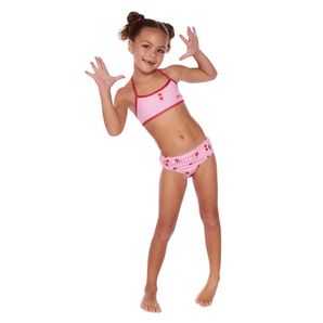 Conjunto 4/10 anos infantil top e calcinha botões Mormaii
