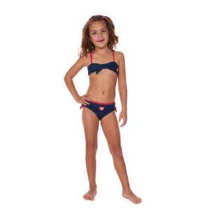 Conjunto biquini 4 a 10 anos infantil com laço Mormaii