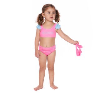Conjunto bebê top e calcinha com faixa de cabelo Mormaii
