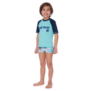 Blusa solar uv infantil manga curta tam 4 a 10 anos Mormaii