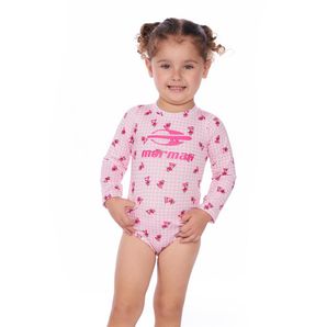 Body solar manga longa 1 a 3 anos bebê Mormaii