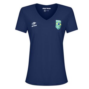 Camiseta manga curta decote v feminina time brasil Mormaii 018s