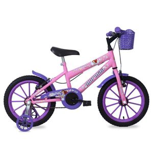 Bicicleta infantil Mormaii aro 16 pp sweet girl c23 com cesta v-brake