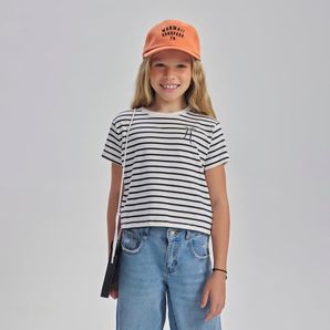 Camiseta cropped manga curta infantil feminino Mormaii