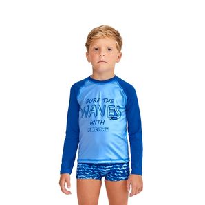Camiseta 4 a 10 anos proteçao solar uv50+ mangas contrastantes Mormaii