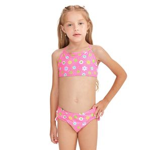 Conjunto 4 a 10 anos infantil top com alcinha e calcinha Mormaii