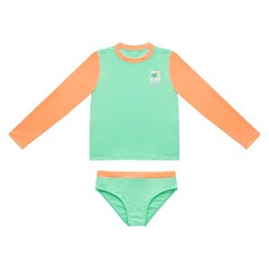 Conjunto 1 a 3 anos bebê camiseta proteção solar uv50+ e calcinha Mormaii